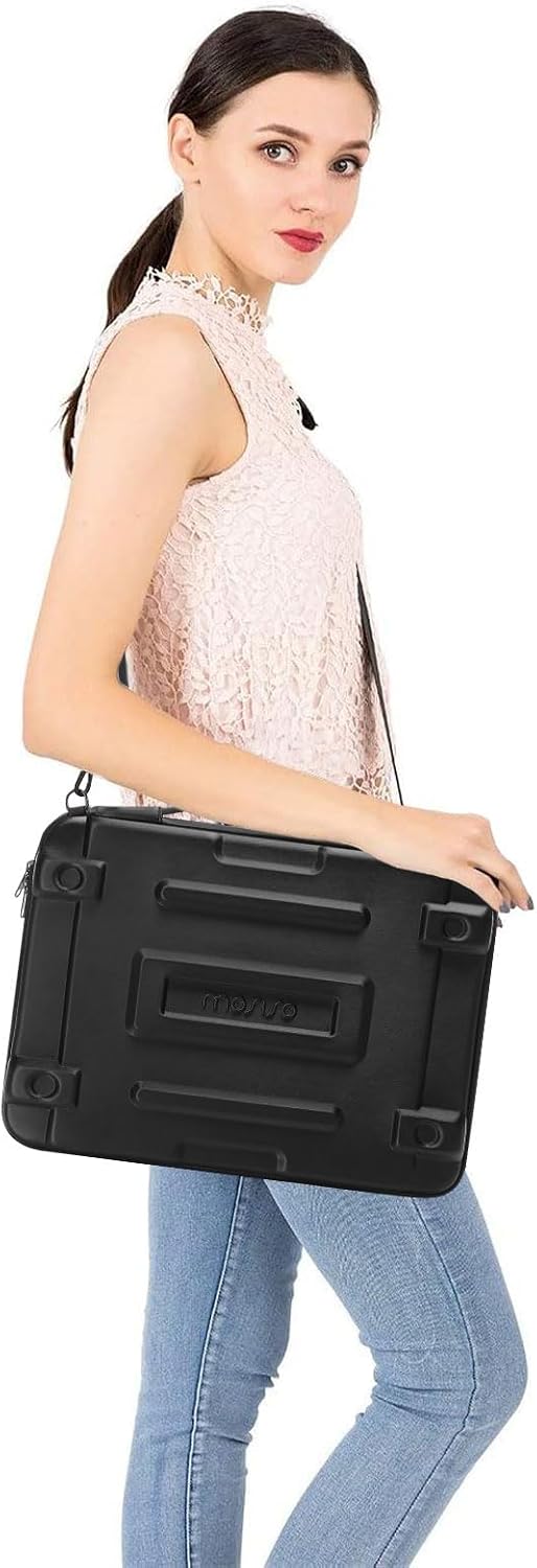 MOSISO Hartschale Laptoptasche, Laptop Schultertasche, Abstrakte Geometrische Wasserdichte Tragetasc
