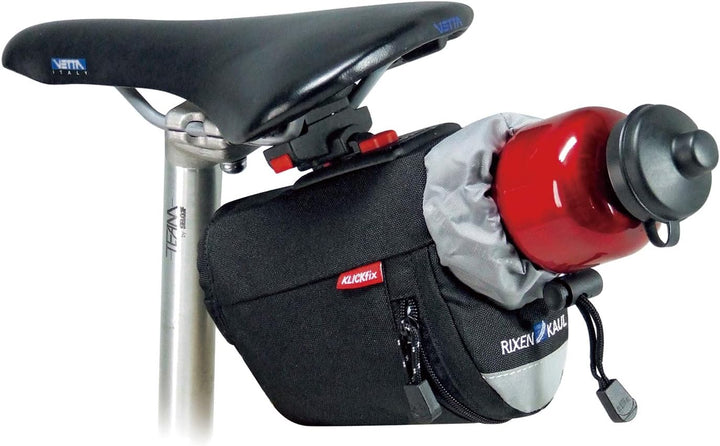 Rixen und Kaul KlickFix Micro Bottle Bag - Satteltasche mit Trinkflaschenhalter Schwarz, Schwarz