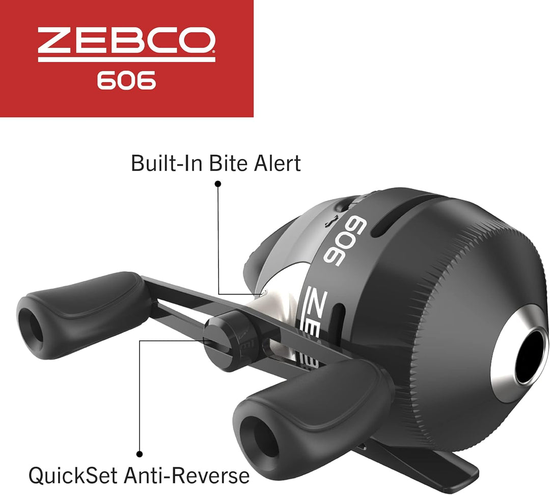 Zebco 606 Spincast Fishing Reel, Size 60 Reel, Right-Hand Retrieve, Pre-Spooled with 20-Pound Zebco