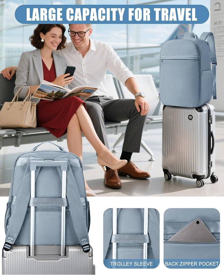 SZLX Grosser Reiserucksack Damen,Vakuum Rucksack mit Pumpe Ryanair Handgepäck Herren, Easyjet Handge
