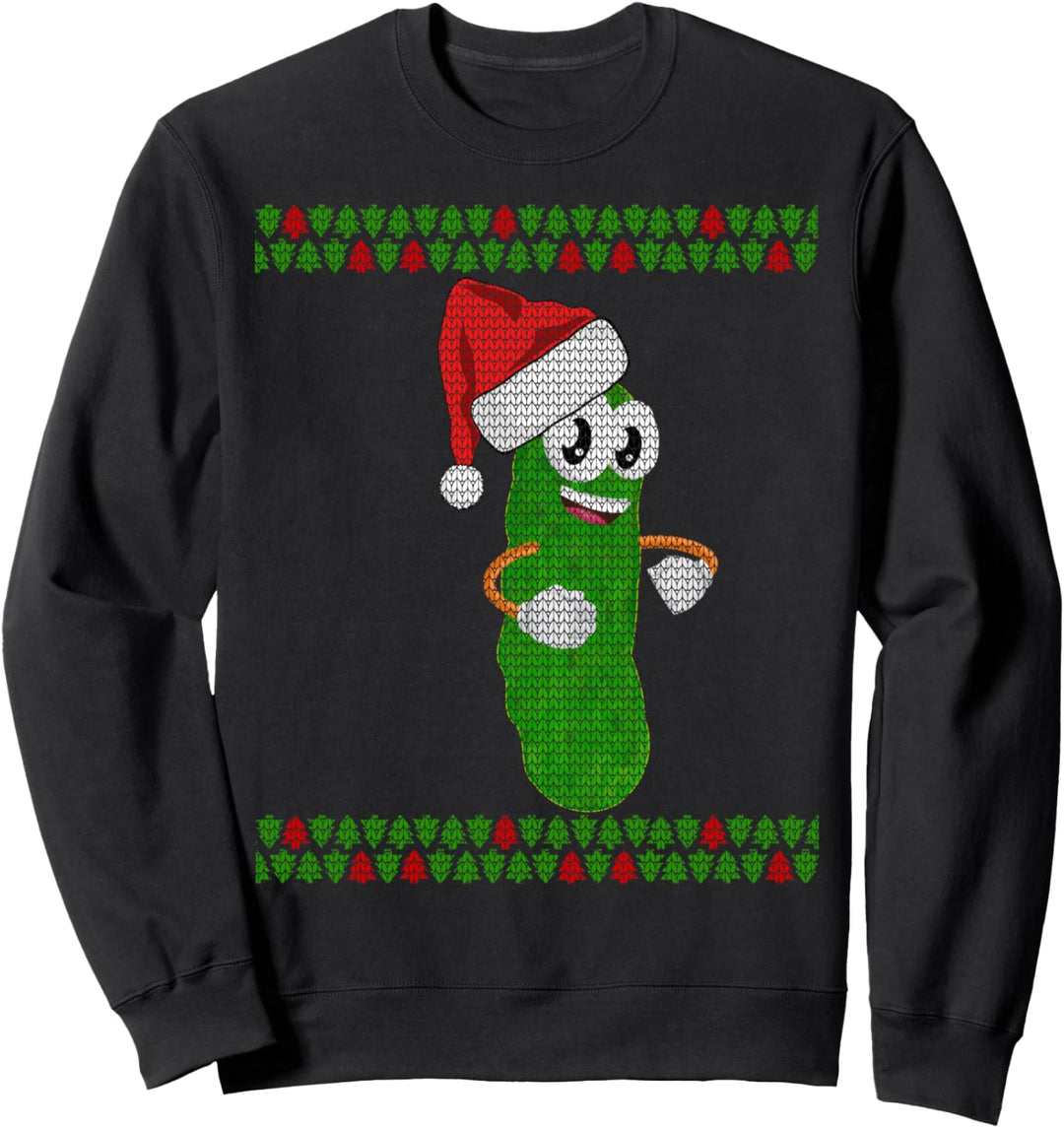 Christmas Santa Pickle ~ Cute Ugly Christmas Sweater T-Shirt Sweatshirt