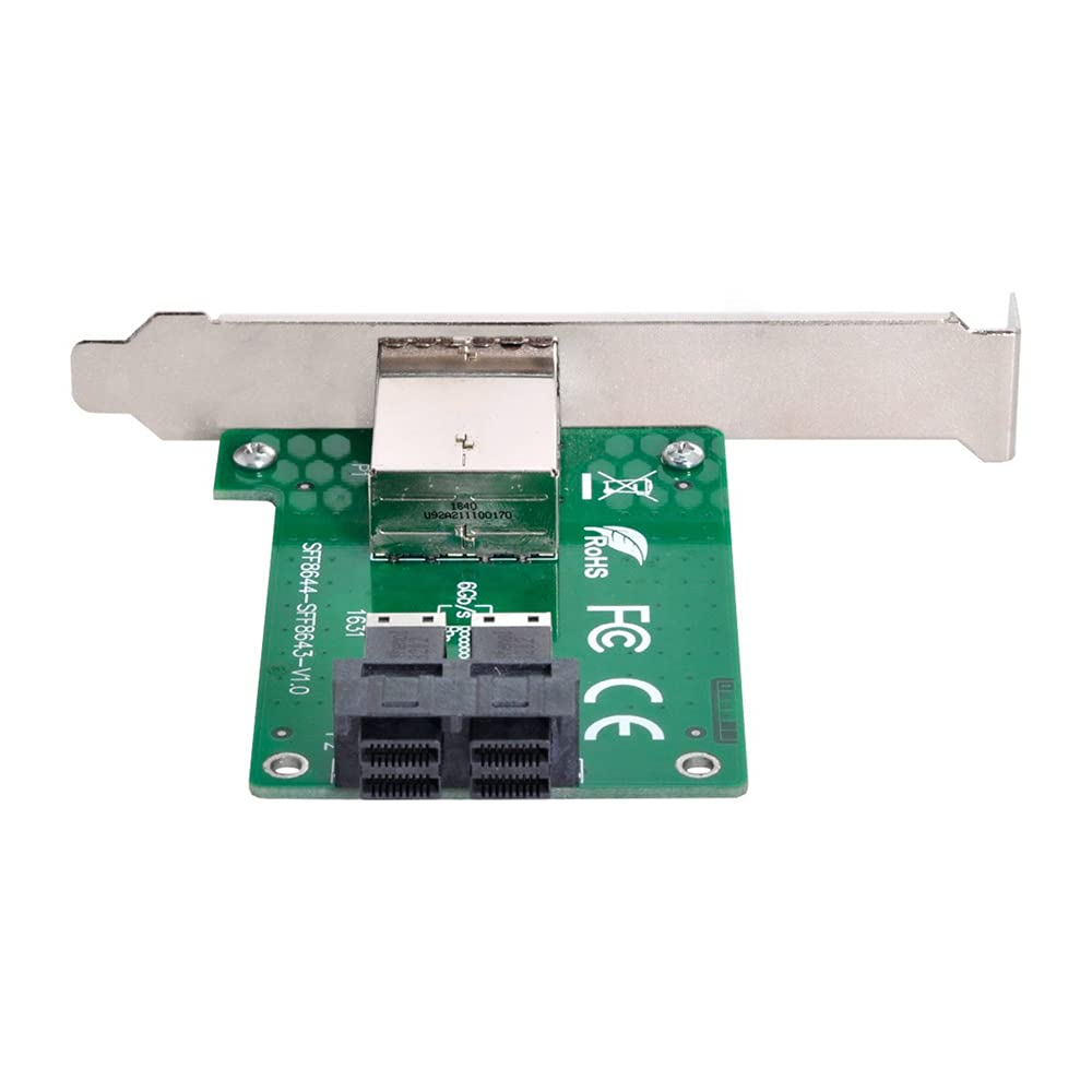 NFHK Dual-Ports Mini SAS HD SFF-8644 auf interne SAS HD SFF-8643 PCBA Buchse Adapter mit Low-Profile
