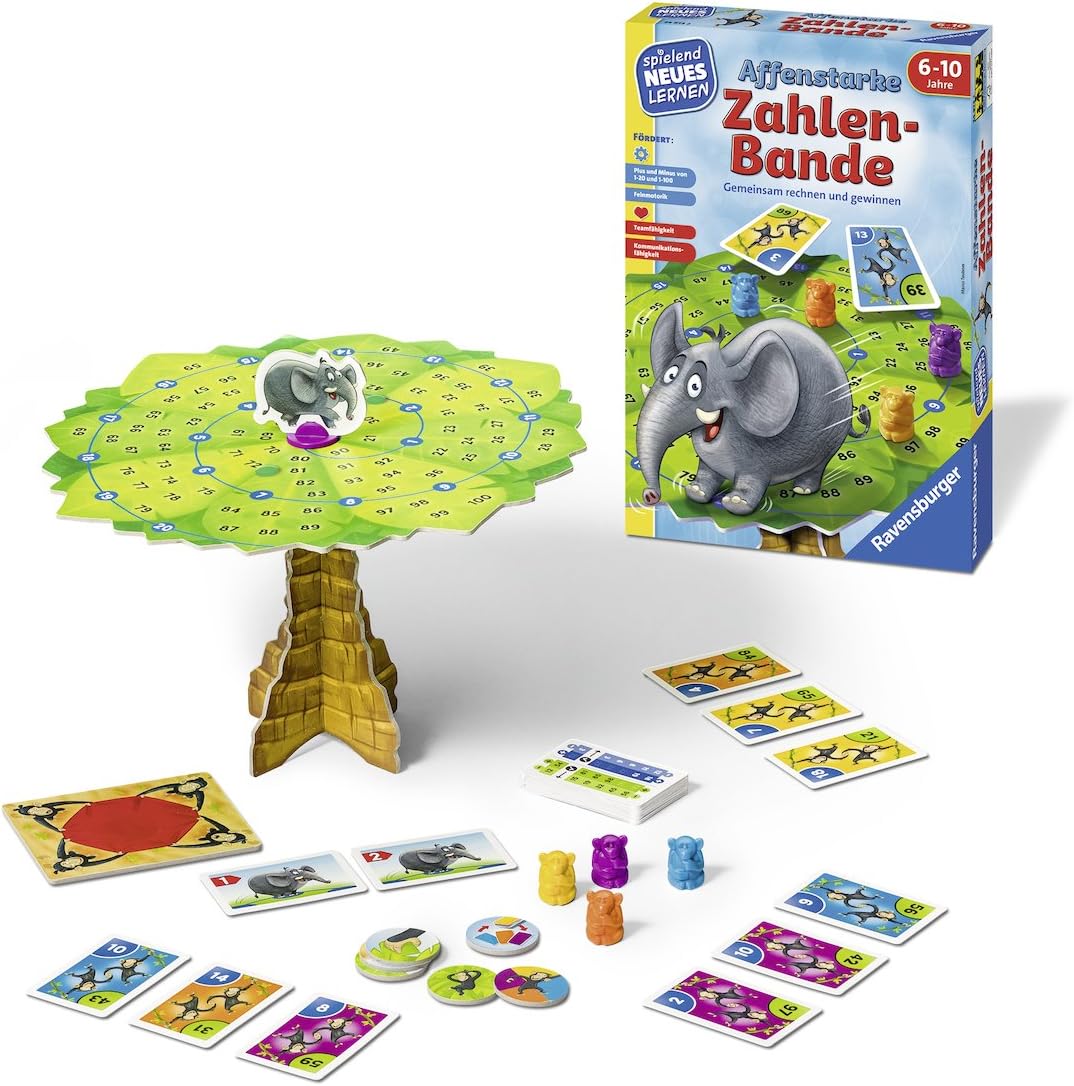 Ravensburger 24976-1x1 Drachen - Lernspiel für Kinder & 24973 - Affenstarke Zahlen-Bande - Spielen u