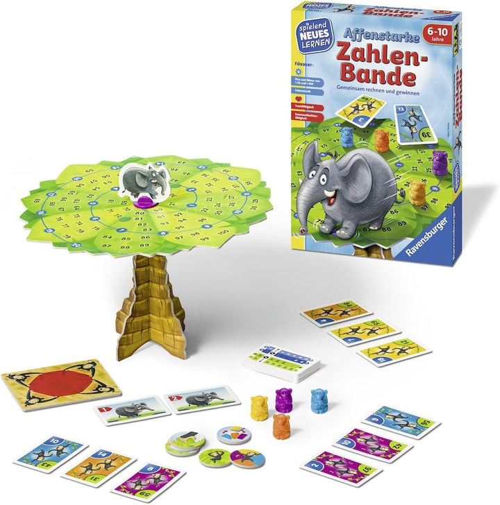 Ravensburger 24976-1x1 Drachen - Lernspiel für Kinder & 24973 - Affenstarke Zahlen-Bande - Spielen u