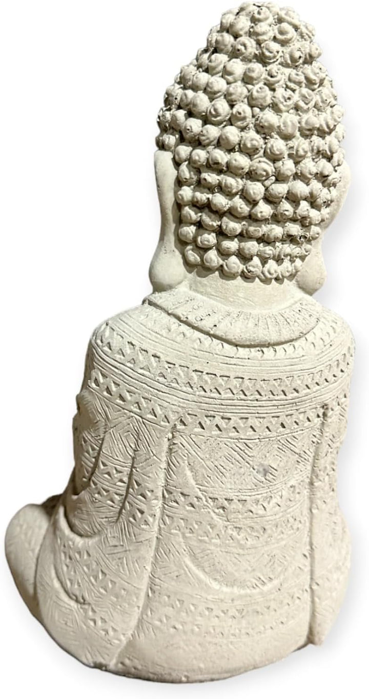 OriginalPaul Skulp & Betondesign Frostsichere sitzende Buddha Steinfigur - Handgefertigt in Deutschl