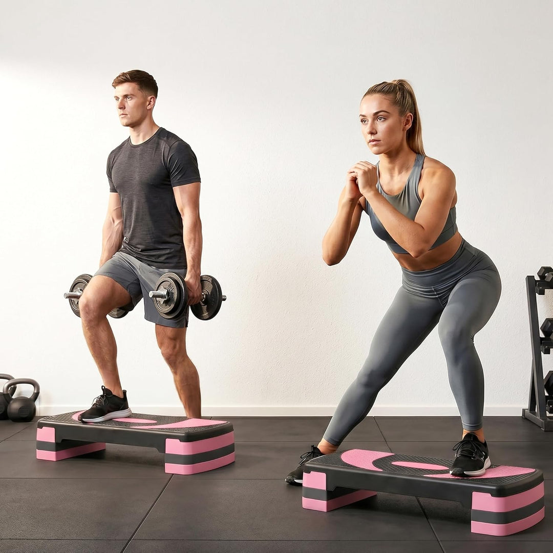 HOMCOM Steppbrett höhenverstellbar Fitness Stepper mit Antirutschbelag 3 Stufen (10/15/20 cm) Rutsch