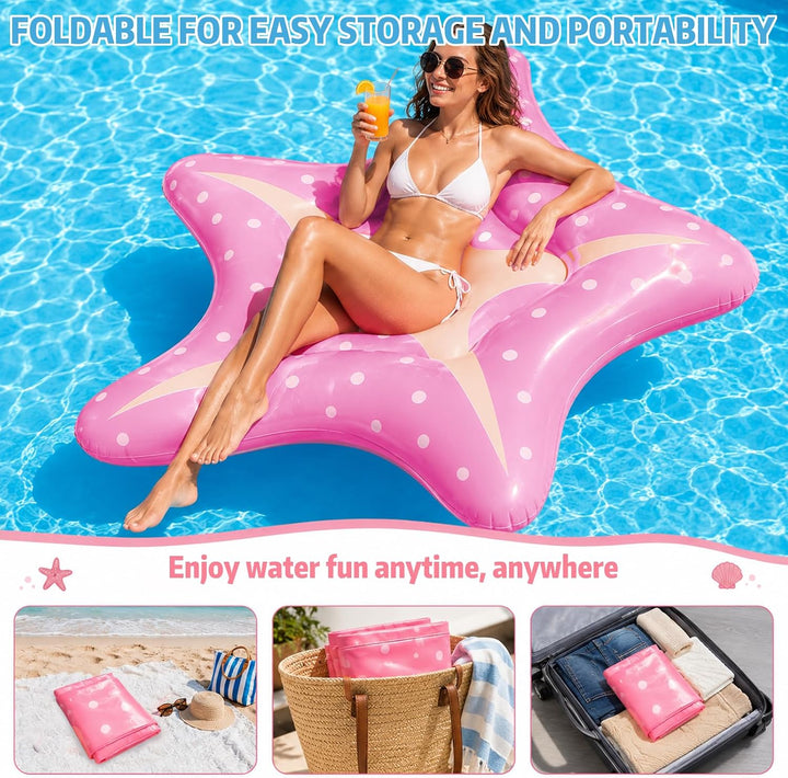 Luftmatratze Pool Seestern 150cm Hängematte Pool Spielzeug für Wasser | Schwimmtier Luftmatratze Was