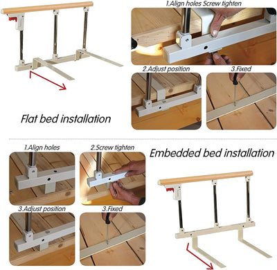 Faltbare Bettgitter-Sicherheits-Seitenschutz für ältere Menschen, Erwachsene unterstützen Griff Schu