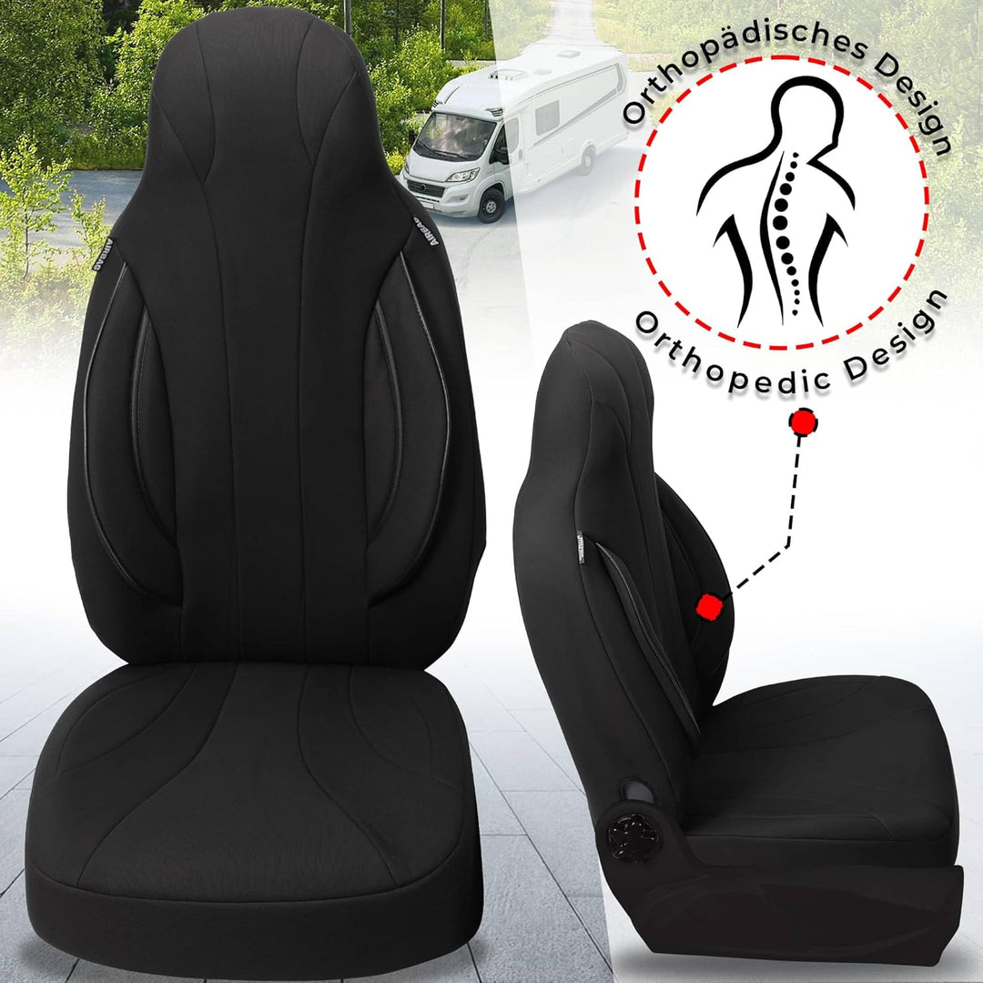 BREMER SITZBEZÜGE Wohnmobil Schonbezüge für FIAT Ducato 250 Cruiser Line 640 WPL403 WPL403 - Schwarz