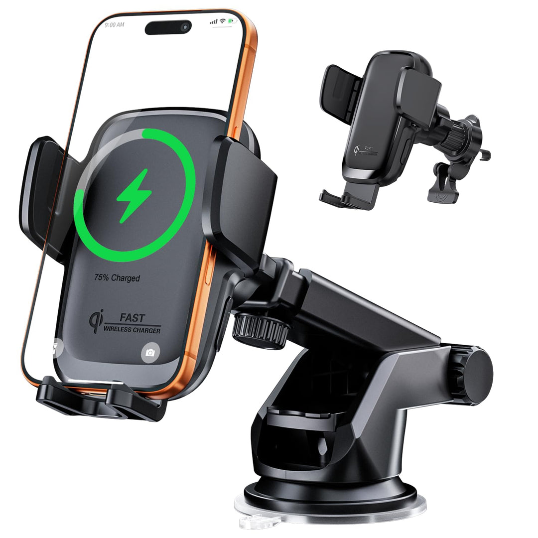 KPON Qi-Zertifizierung Handyhalterung Auto mit Ladefunktion, 15W Induktive Ladestation Auto für Wind