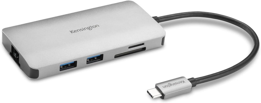Kensington UH1400P USB-C 8-in-1 treiberloser Hub, mobiler Universal-Adapter, 8 Ports, bis zu 85W Lad