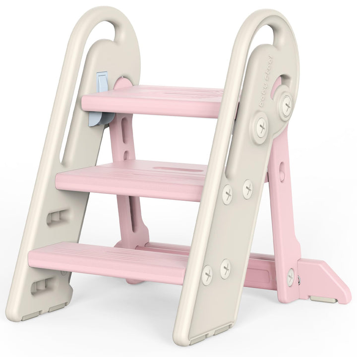 Onasti Tritthocker Kinder, Höhenverstellbar 3 Stufen Hocker Kinder, Trittschemel für Baby mit Handha
