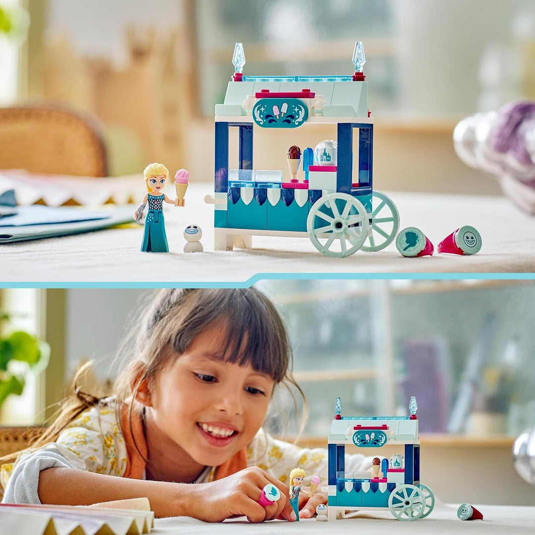 LEGO Disney Frozen Elsas Eisstand, Eiscreme-Spielzeug für Kinder mit Prinzessin Elsa-Puppe und Mini-