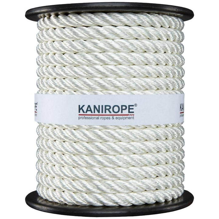 Kanirope® Polyester Tauwerk Polyesterseil POLYTWIST ø8mm 220m Weiss 3-litzig gedreht, 220m Weiss