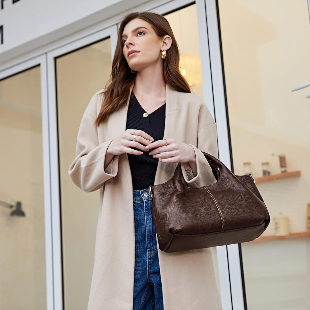 Iswee Damen Handbag for Women Umhängetasche Hobo Bag, Kaffee