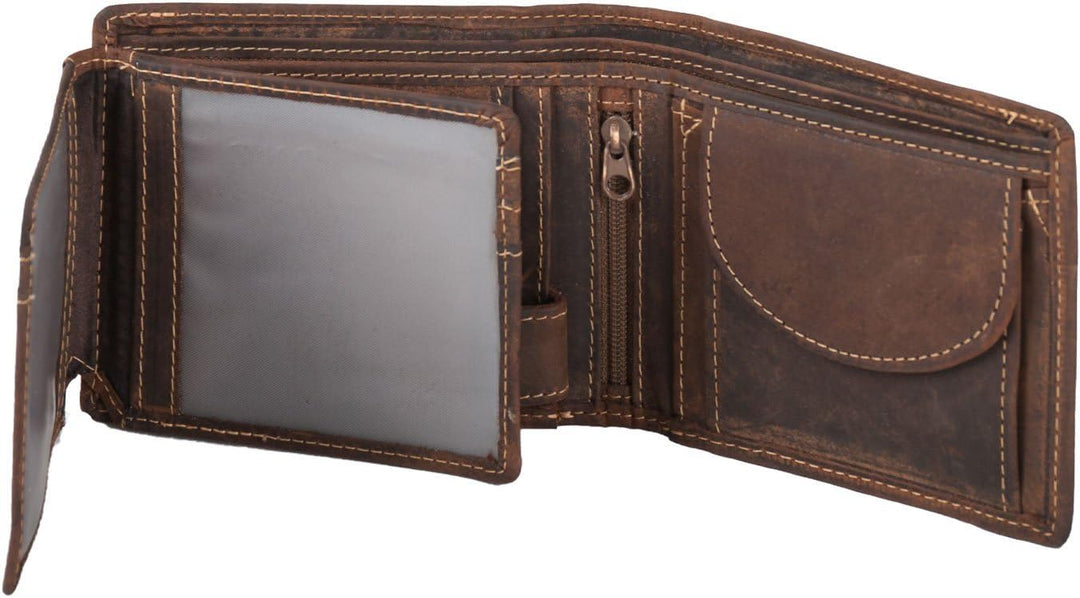 Greenburry VINTAGE 1796-25 Leder Herren Geldbörse | Brieftasche | Portemonnaie in Braun