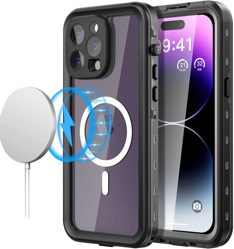 AICase für iPhone 14 Pro Wasserdicht Hülle mit MagSafe Unterstützung, (6.1") 360 Grad Schutz Outdoor