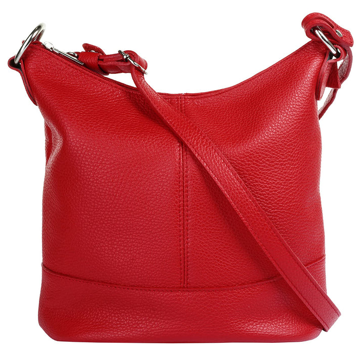 Umhängetasche Echt Leder Damen Made in Italy, Handtasche, Schultertasche, Crossbody Bag aus Leder 02