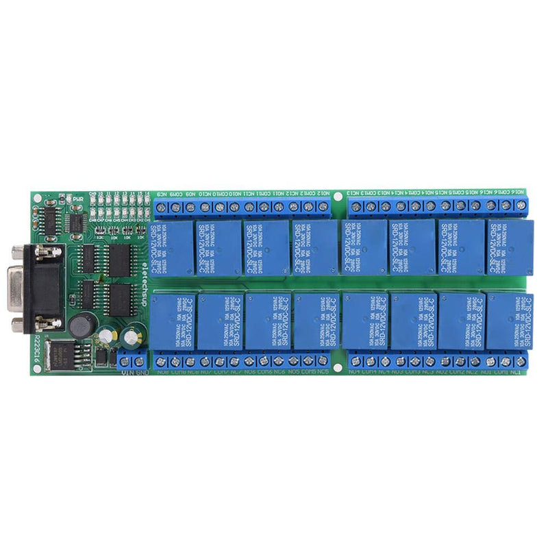 Jeanoko R223C16 16-Kanal-Relaiskarte DB9-Relaismodul Buchsenschnittstelle Serial Port Smart Module f