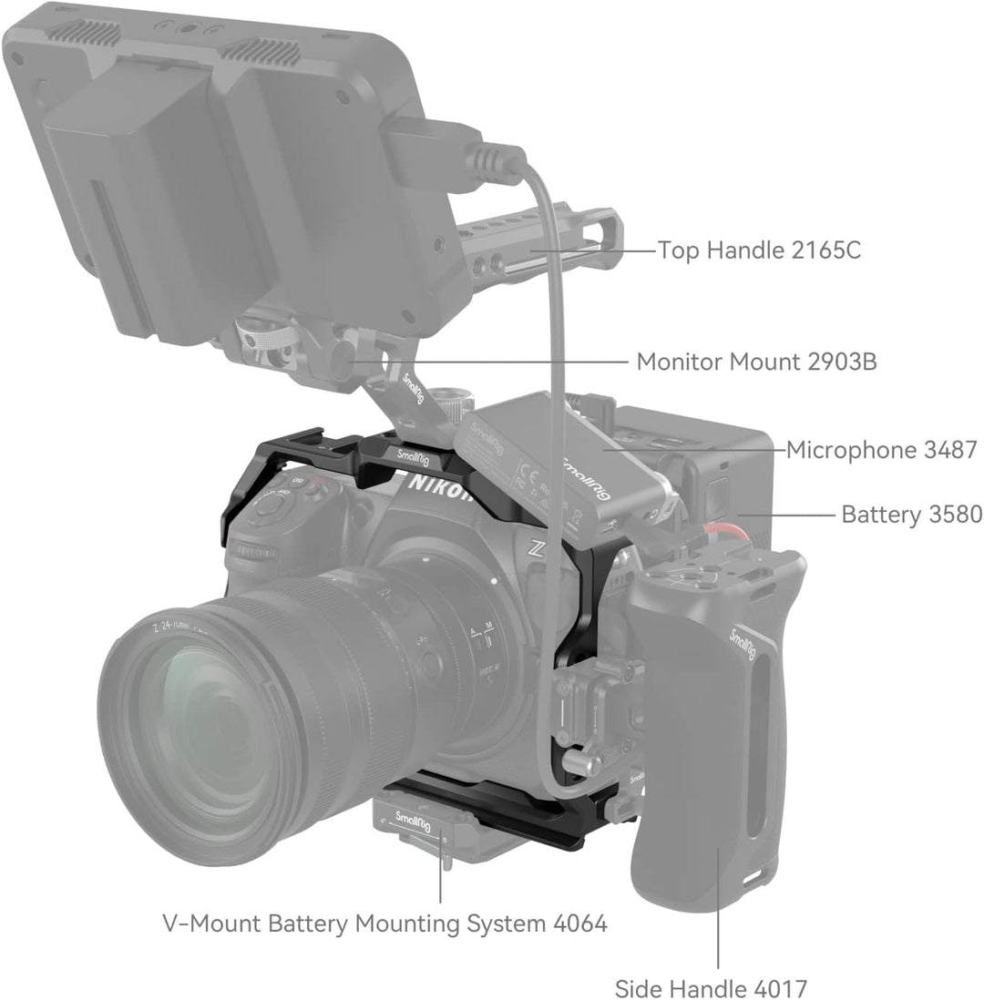 SMALLRIG Z8 Camera Cage für Nikon Z 8, Verdrehsicheres Design, Video-Vlog-Vollkäfig aus Aluminiumleg