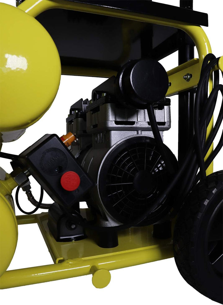 Aktionsset WELDINGER Flüsterkompressor FK 95 pro mobile 750 W innenbeschichteter Tank + Druckluftset