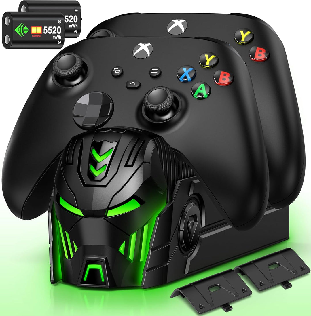 Xbox Controller Akku, Xbox Controller Ladestation mit 2 Stück Grosser Kapazität 5520mWh Wiederauflad