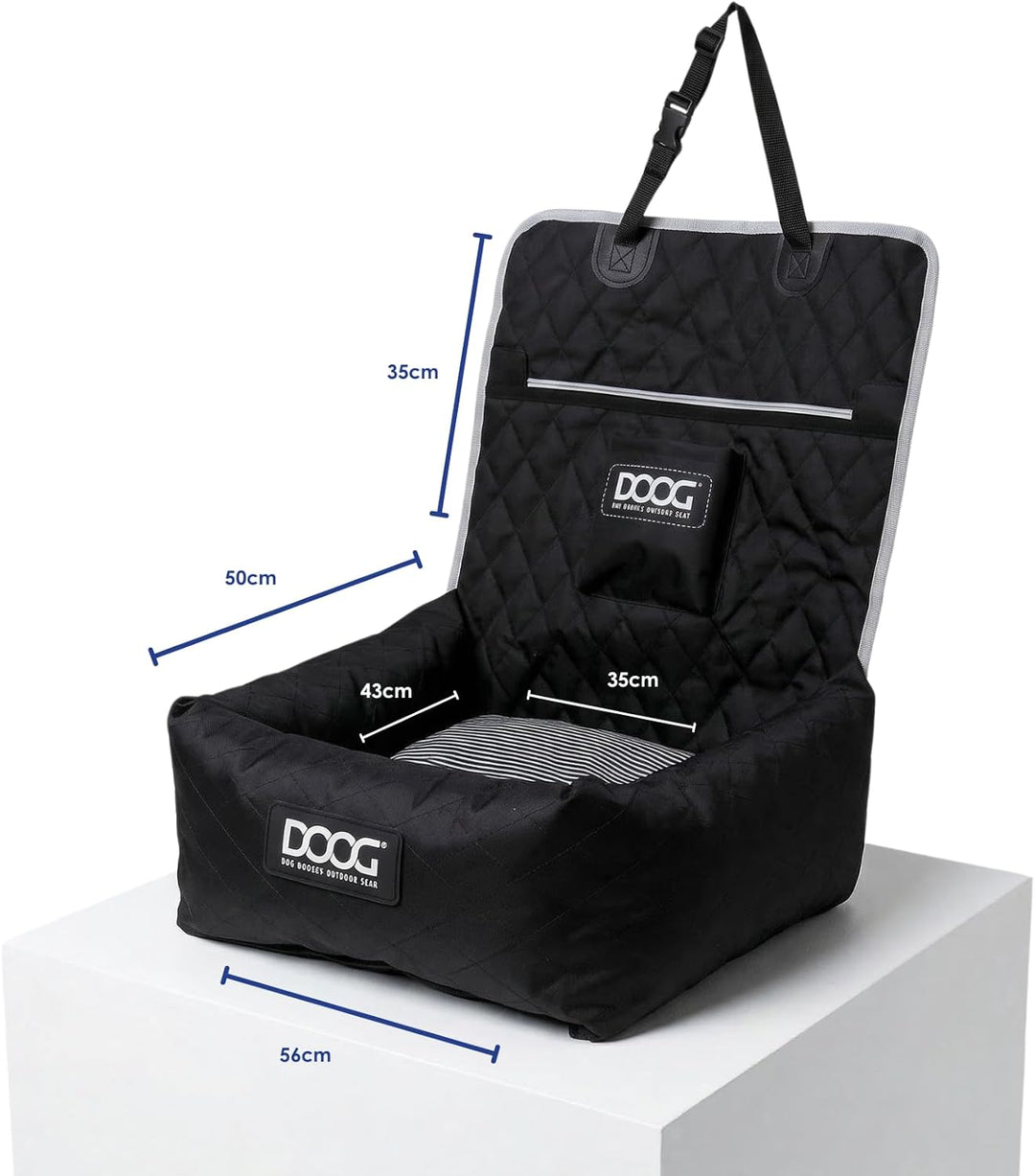 DOOG Hundeautositz für kleine bis mittelgrosse Hunde (zu 13,6 kg) | Bequemer und sicherer Reise-Boos