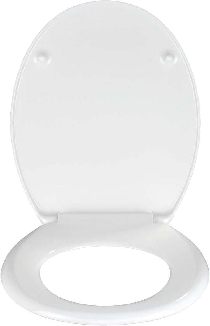 WENKO WC-Sitz Orchid, Toilettensitz mit Hygienebefestigung aus rostfreiem Edelstahl, Toilettenbrille