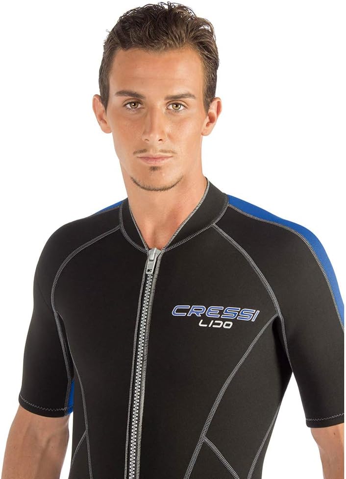 Cressi Lido Man - Shorty Neopren High Stretch 2 mm Neoprenanzug für Herren Schwarz -Blau XL, Schwarz