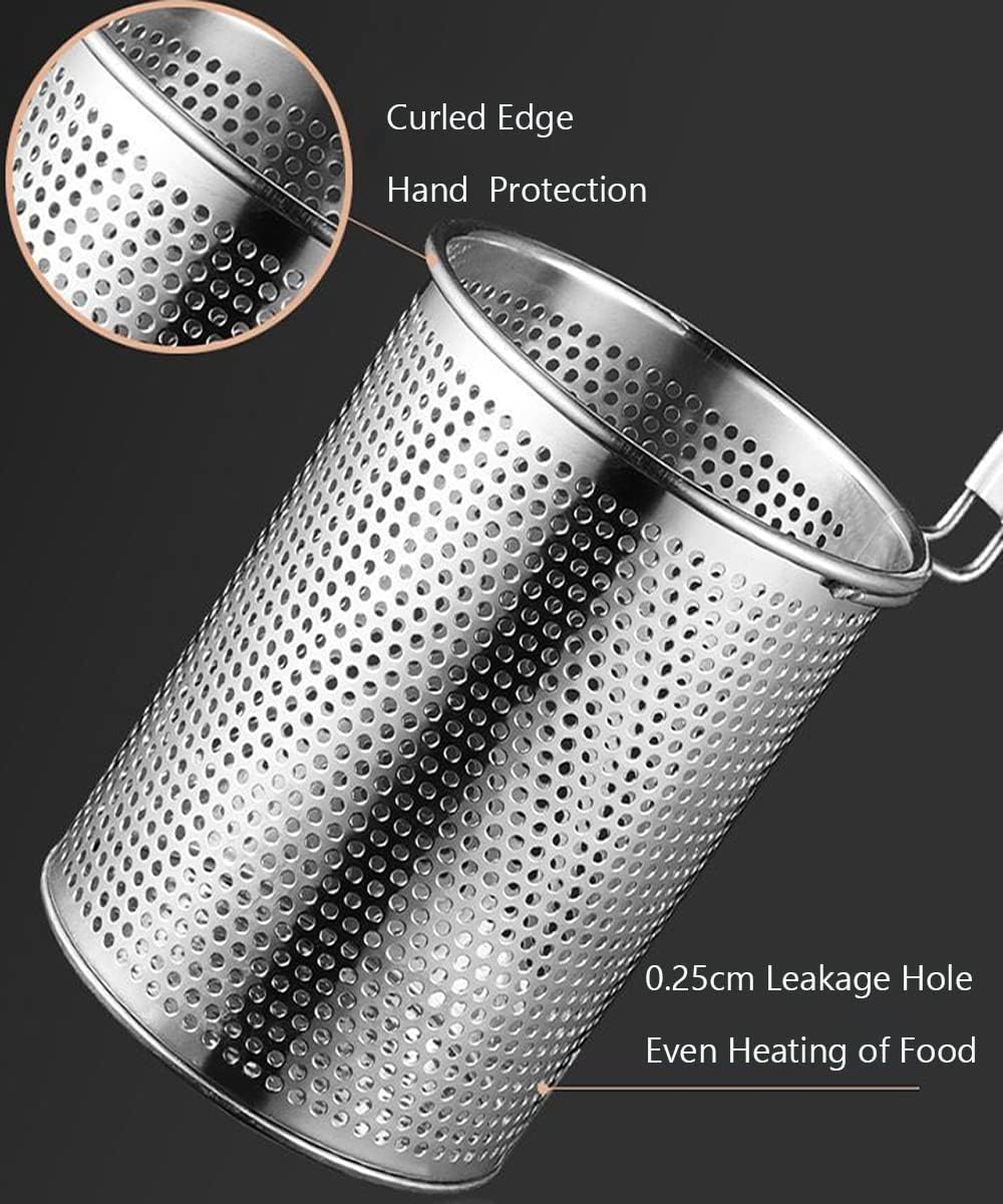 TENTA KITCHEN 2 Stück mikroperforiertes Edelstahl-Nudelsieb mit Griff,Lebensmittel-Teigtaschen-Nudel