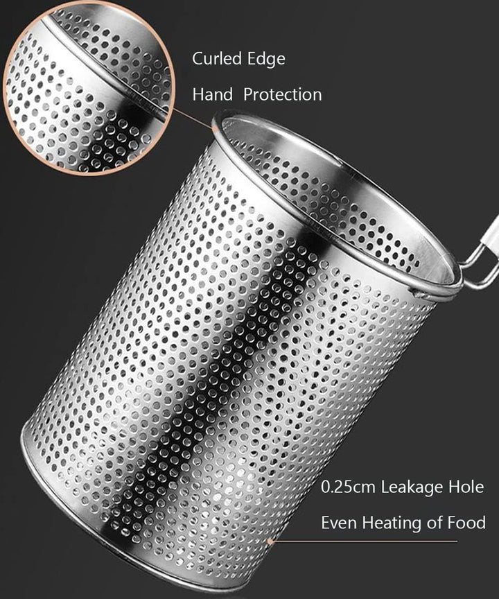TENTA KITCHEN 2 Stück mikroperforiertes Edelstahl-Nudelsieb mit Griff,Lebensmittel-Teigtaschen-Nudel