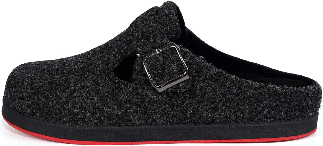 Sisttke Hausschuhe Damen Herren Filzpantoffeln Unisex Winter Geschlossen Pantoffeln mit Wechselfussb