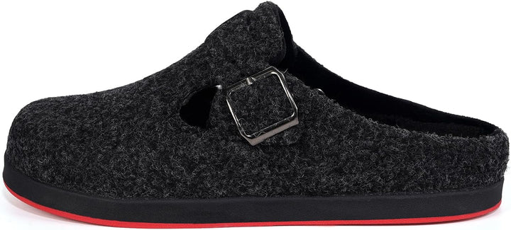 Sisttke Hausschuhe Damen Herren Filzpantoffeln Unisex Winter Geschlossen Pantoffeln mit Wechselfussb