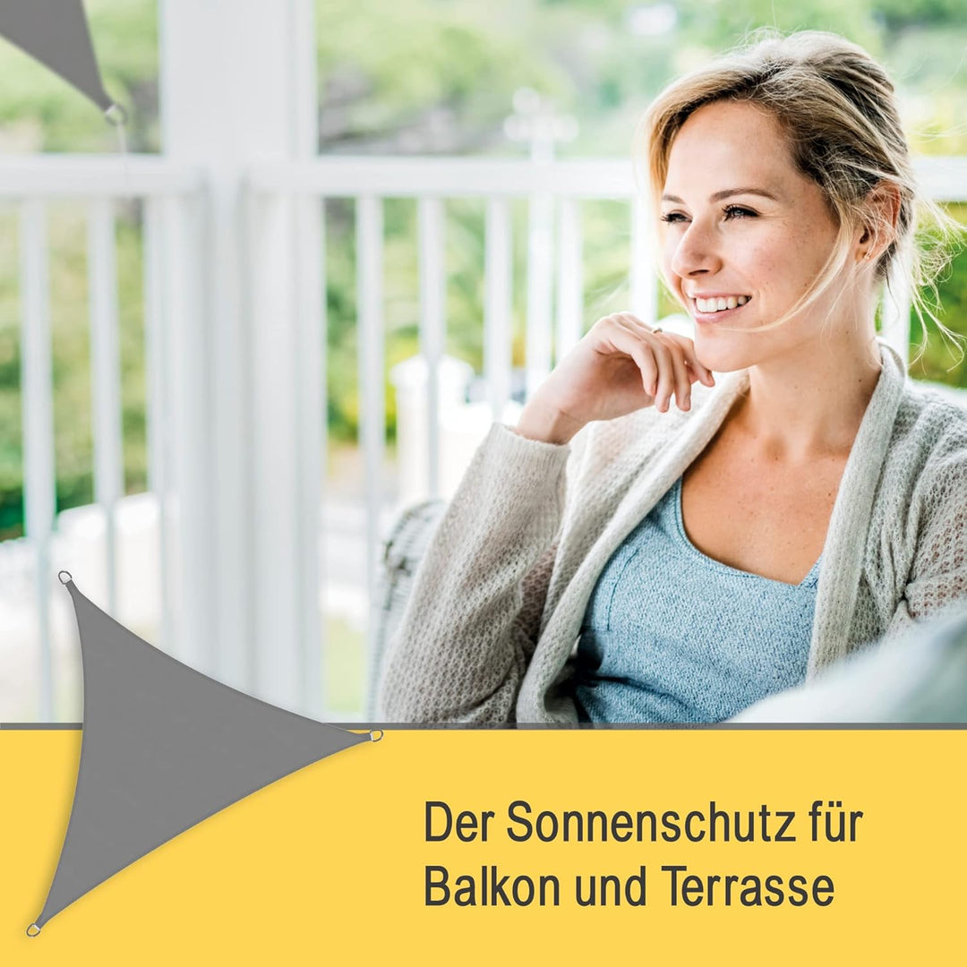 Sol Royal Sonnensegel dreieckig Wasserdicht 3x3x3m Terrasse – Sonnensegel Balkon Segeltuch UV Sonnen