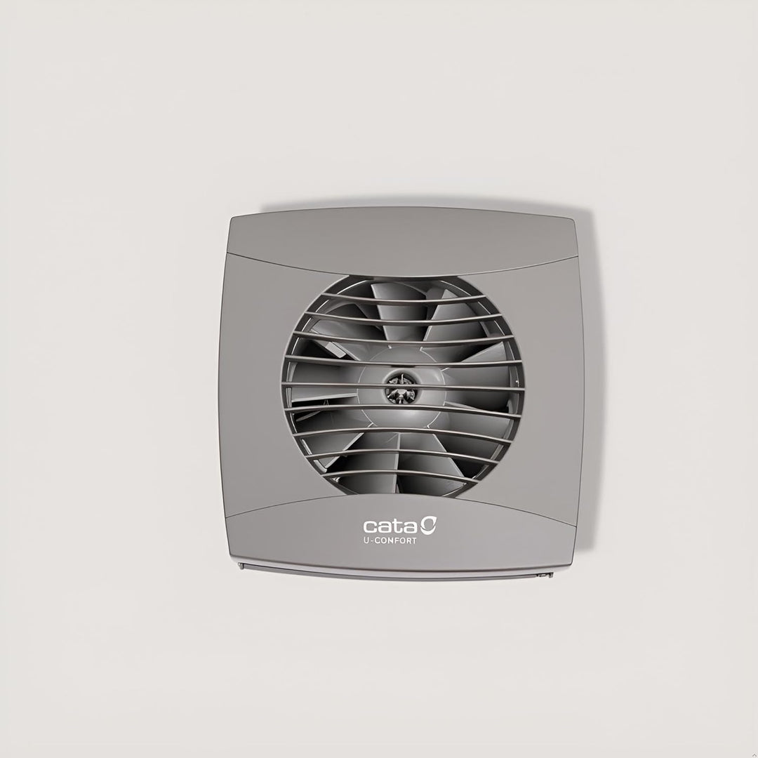 Cata UC-10 Standard Turbine Ø 100 WC Bad-Lüfter 110 m³/h 26 dB (A) Decken Wandmontage (grau/Silber)