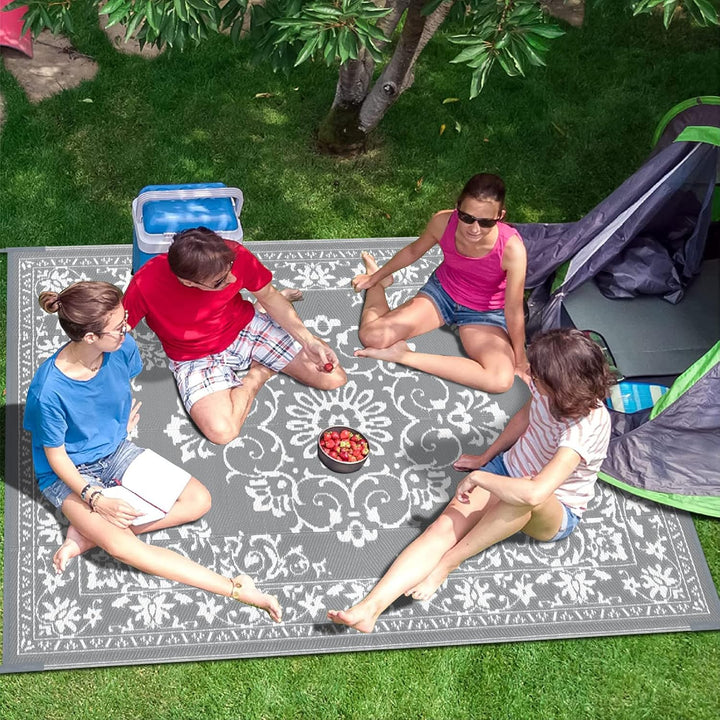 Enyhom Outdoor Teppich 180 x 270 cm Wetterfest Kunststoff Gross RV Camping Aussenteppich Wendbarer P