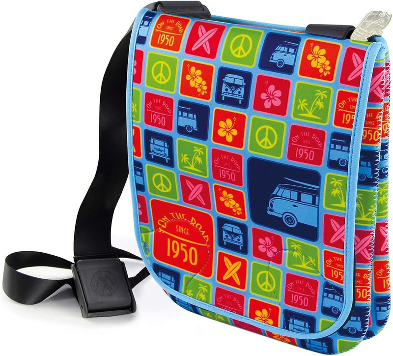 BRISA VW Collection - Volkswagen Grosse Neopren Schulter-Kultur-Umhänge-Tasche im T1 Bulli Bus Desig