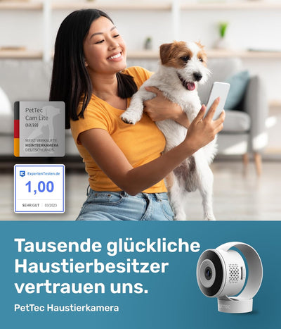 PetTec Hundekamera Set aus Cam 360° | Cam Lite & Cam Free, mit App ohne ABO-Falle, Sprachfunktion &