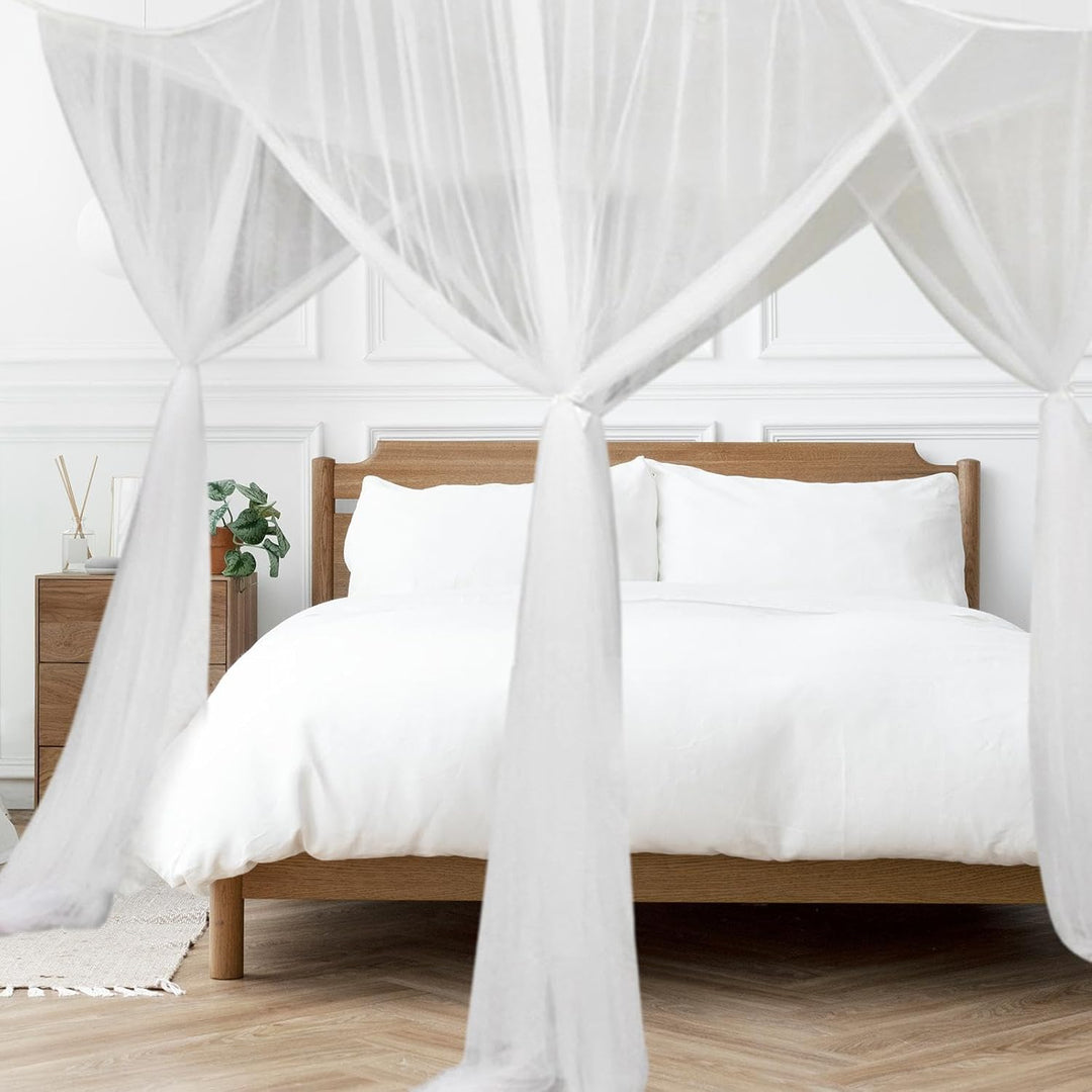Baoblaze 4 Eckpfosten Himmelbett Vorhang, Moskitonetz Doppelbett und Einzelbett, Mückenschutz Moskit