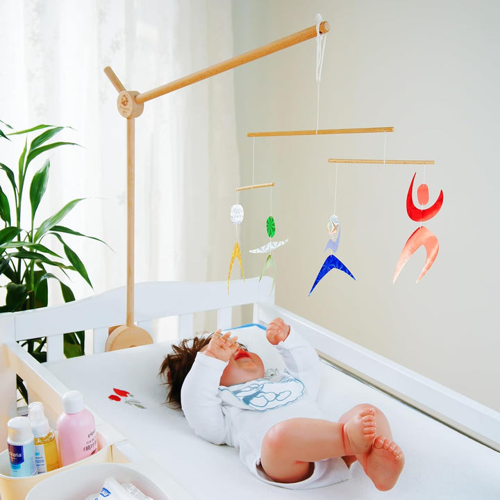 Purgano Bunte Tänzer Mobile, Montessori-Mobile, Babyspielzeug, Wickelspielzeug, Visuelle Verfolgung,