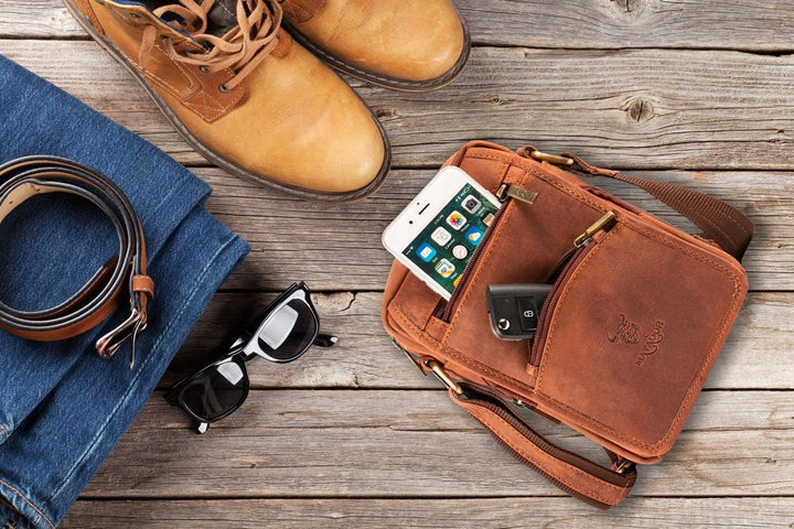 MATADOR Herren Echt Leder Umhängetasche Arbeittasche Klein Schultertasche Modern Messenger Reisetasc