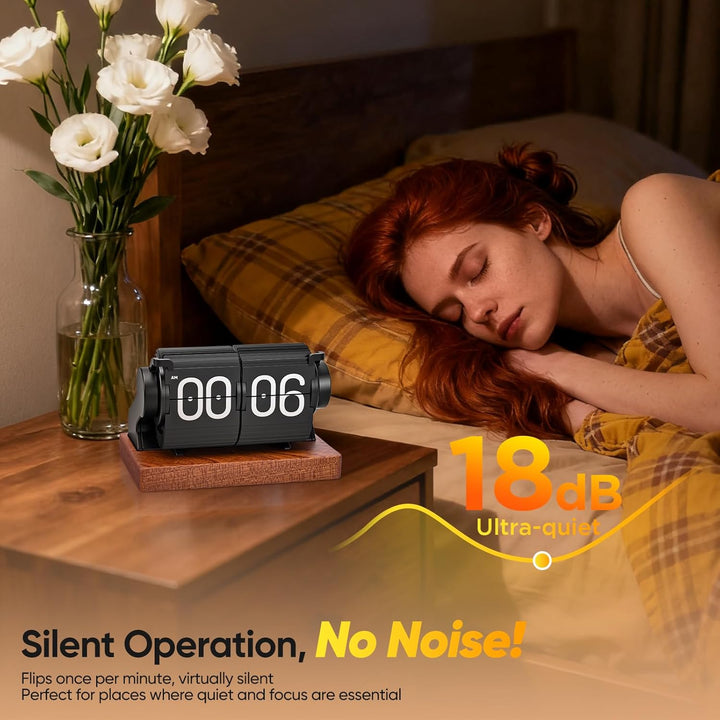 Flip Clock, Retro-Flip-Uhr, Neues USB C Wecker Digital, Grosse Zahl Mechanische Schreibtischuhr, Vin