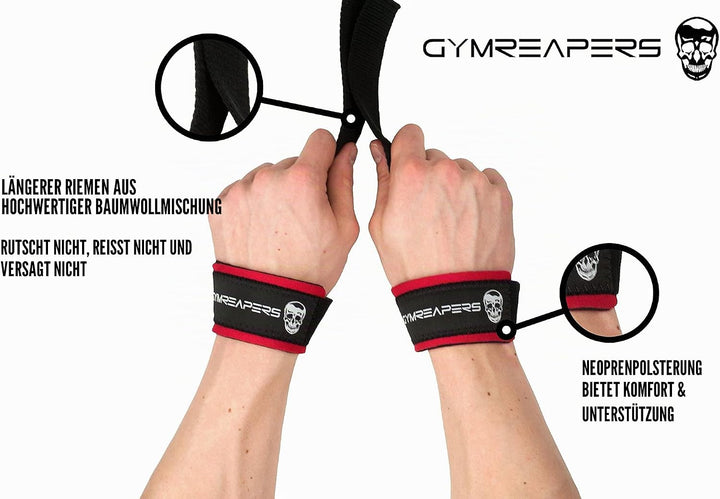 Gymreapers Hebehandschlaufen für Gewichtheben, Bodybuilding, Kraftdreikampf, Krafttraining, Kreuzheb