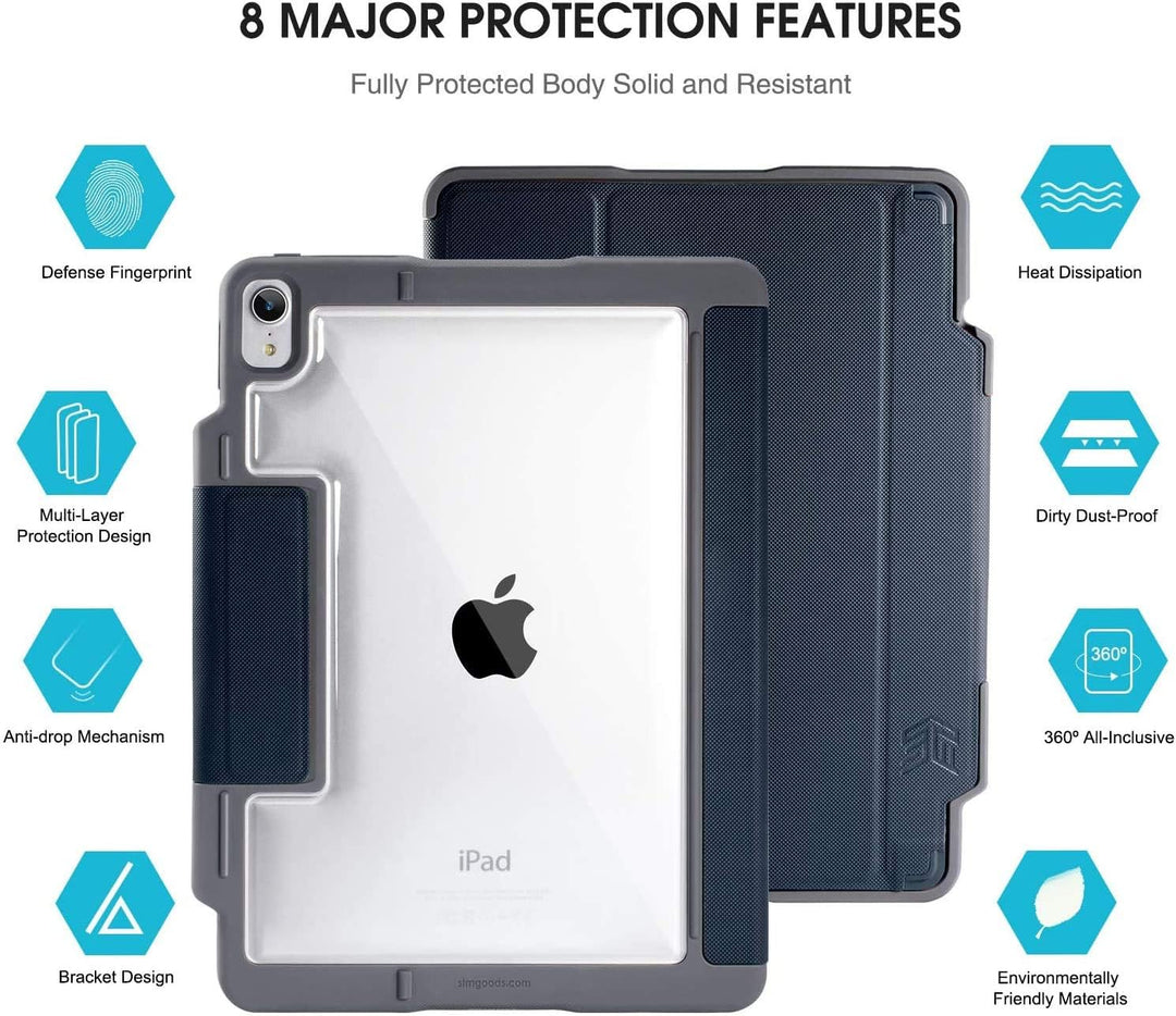 STM Bags Dux Plus Case Folio Schutzhülle für Apple 12,9" iPad Pro (2018) - blau/transparent [Lädt Ap