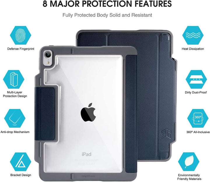 STM Bags Dux Plus Case Folio Schutzhülle für Apple 12,9" iPad Pro (2018) - blau/transparent [Lädt Ap