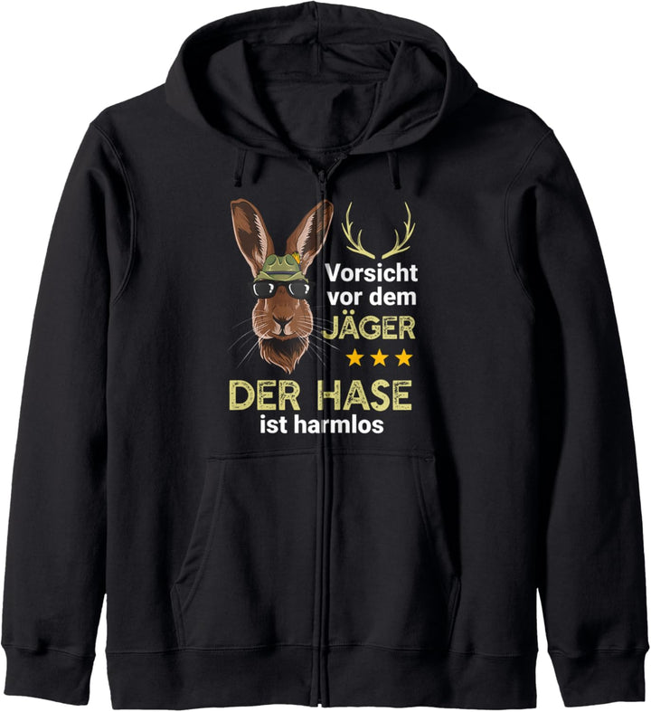 Hase Jäger Jagd Wald Kapuzenjacke