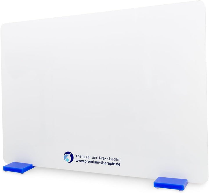 AFH-Webshop T-Spiegel® Premium | Gross | 69,5 cm x 50,2 cm | Spiegel (Standfüsse: blau | ohne Bildka