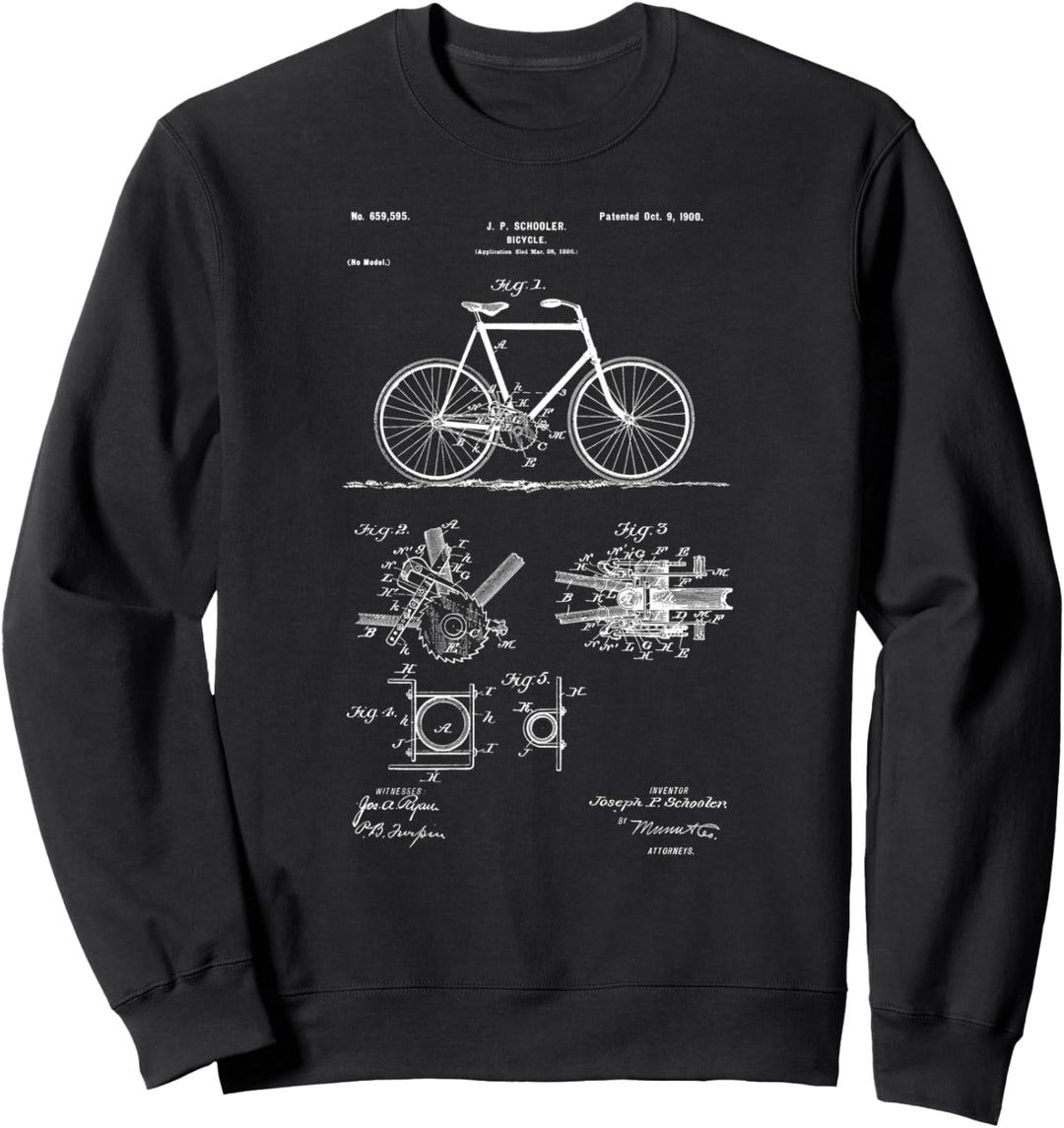 Vintage Patent Print 1900 Fahrrad Fahrrad Geschenk Sweatshirt