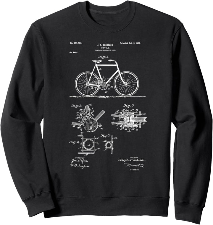 Vintage Patent Print 1900 Fahrrad Fahrrad Geschenk Sweatshirt
