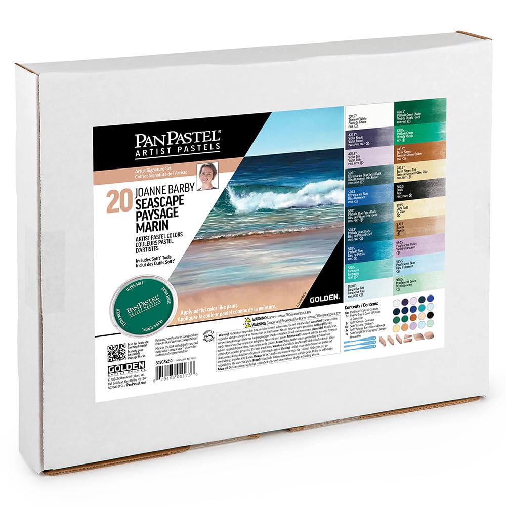 PanPastel Seascape Painting Set with Joanne Barby 20 Colors + Palette & Tools
